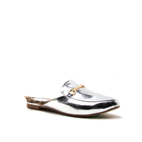 Faux fur silver mule - Picture 4 of 5